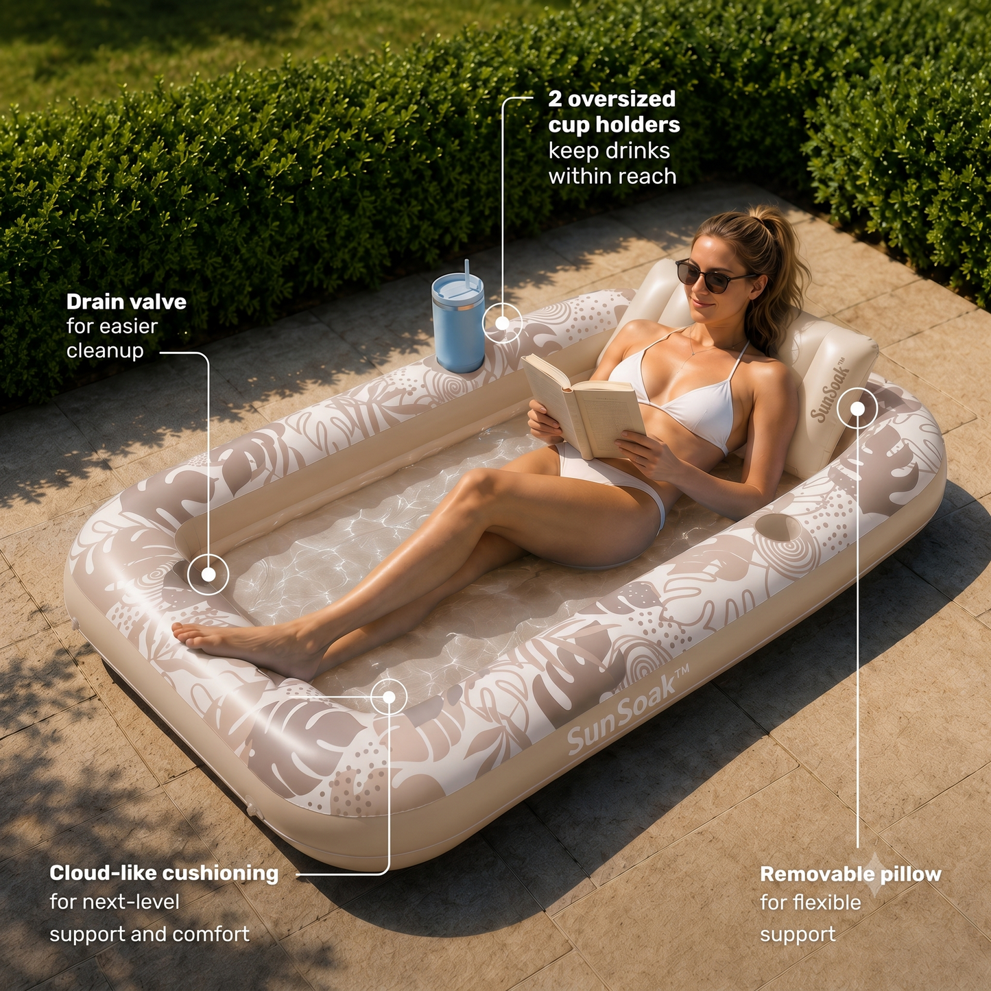 SunSoak™ - The Inflatable Tanning Pool