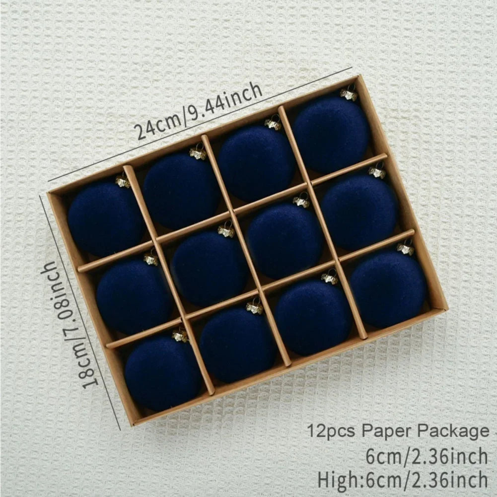 Velvet Christmas Bauble Set (12 pcs)