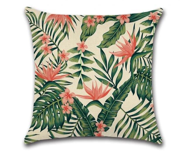 Tropical Leaf Cushion Cover