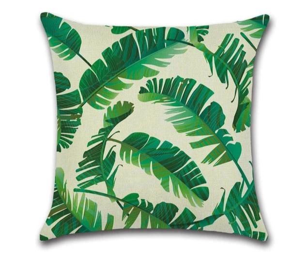 Tropical Leaf Cushion Cover