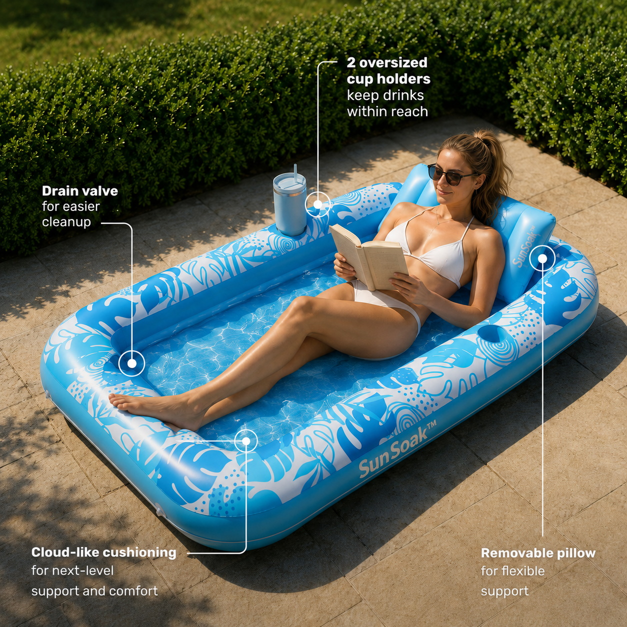 SunSoak™ - The Inflatable Tanning Pool