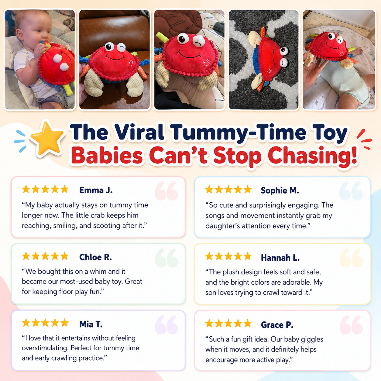 CrawlyCrab™ — Tummy Time Just Got Fun