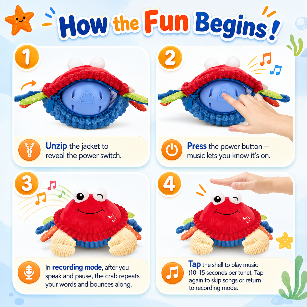 CrawlyCrab™ — Tummy Time Just Got Fun