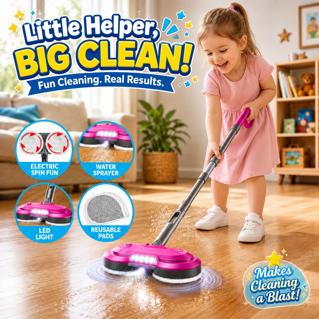 MopStar™ - The Kids Spin Mop That Actually Cleans