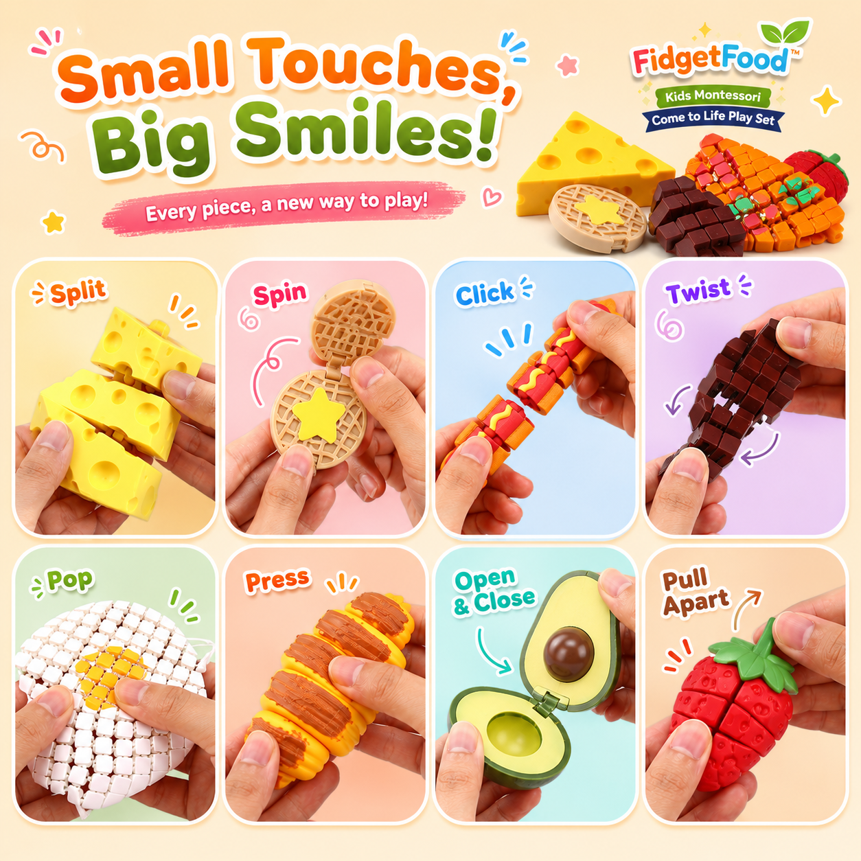 FidgetFood™ - Kids Montessori Come to Life Play Set