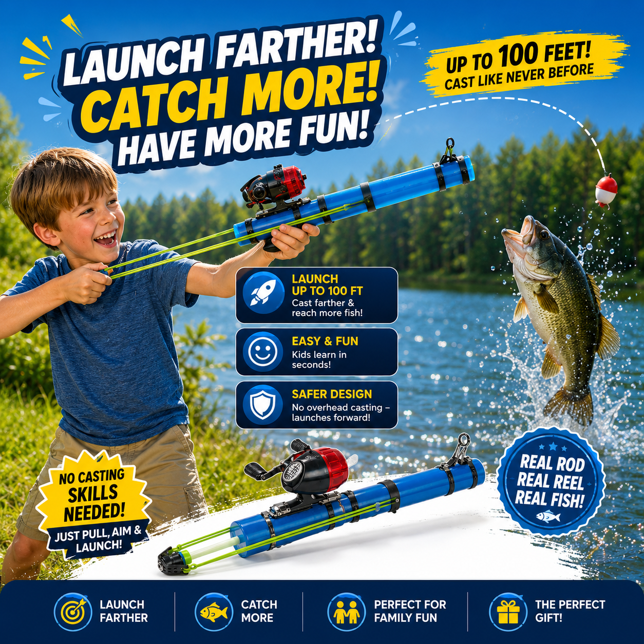 ReelRocket™ - Catapult fishing rod + reel kit
