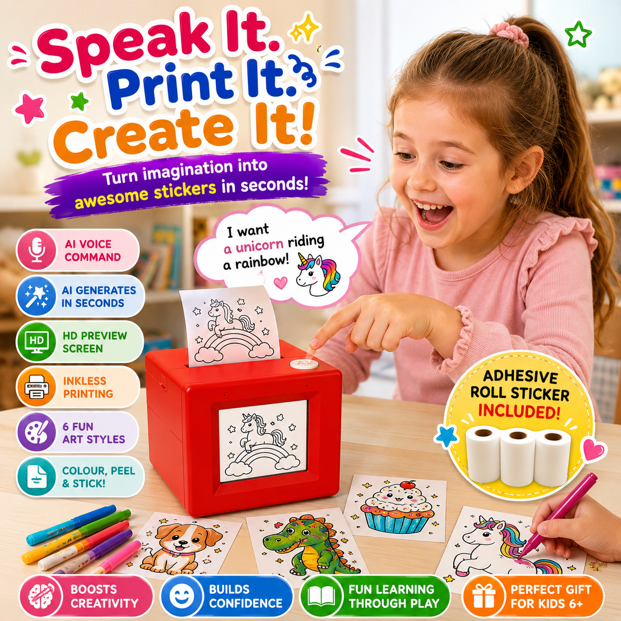 PrintGenie AI™ - Smart Colouring in Stickers