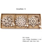 Vintage Wooden Snowflake Ornament Set (12pcs)