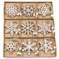 Vintage Wooden Snowflake Ornament Set (12pcs)