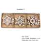 Vintage Wooden Snowflake Ornament Set (12pcs)