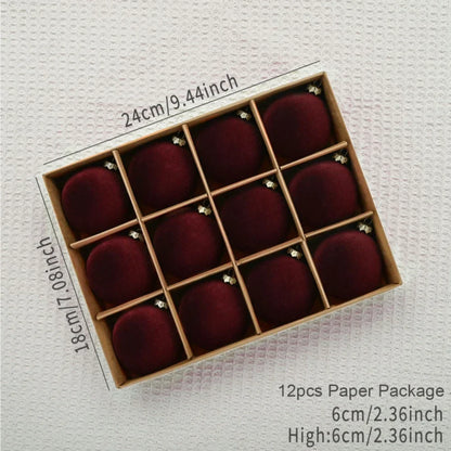 Velvet Christmas Bauble Set (12 pcs)