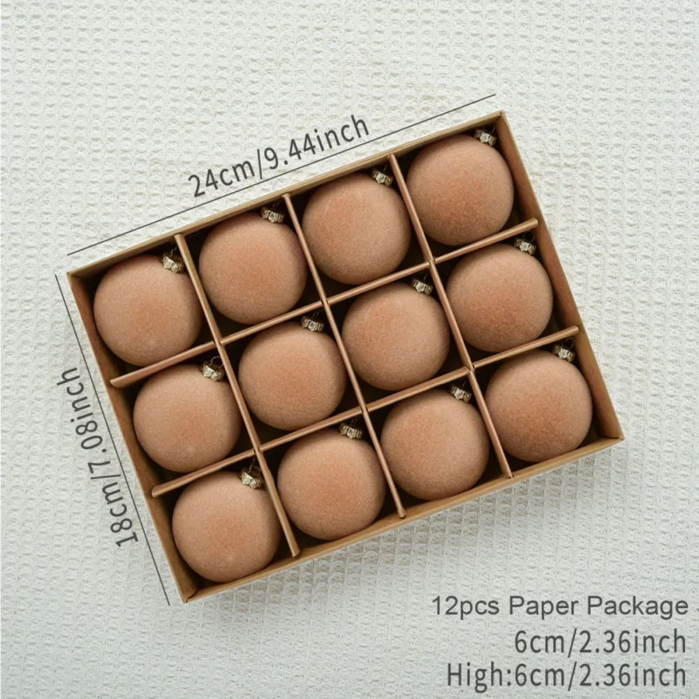 Velvet Christmas Bauble Set (12 pcs)