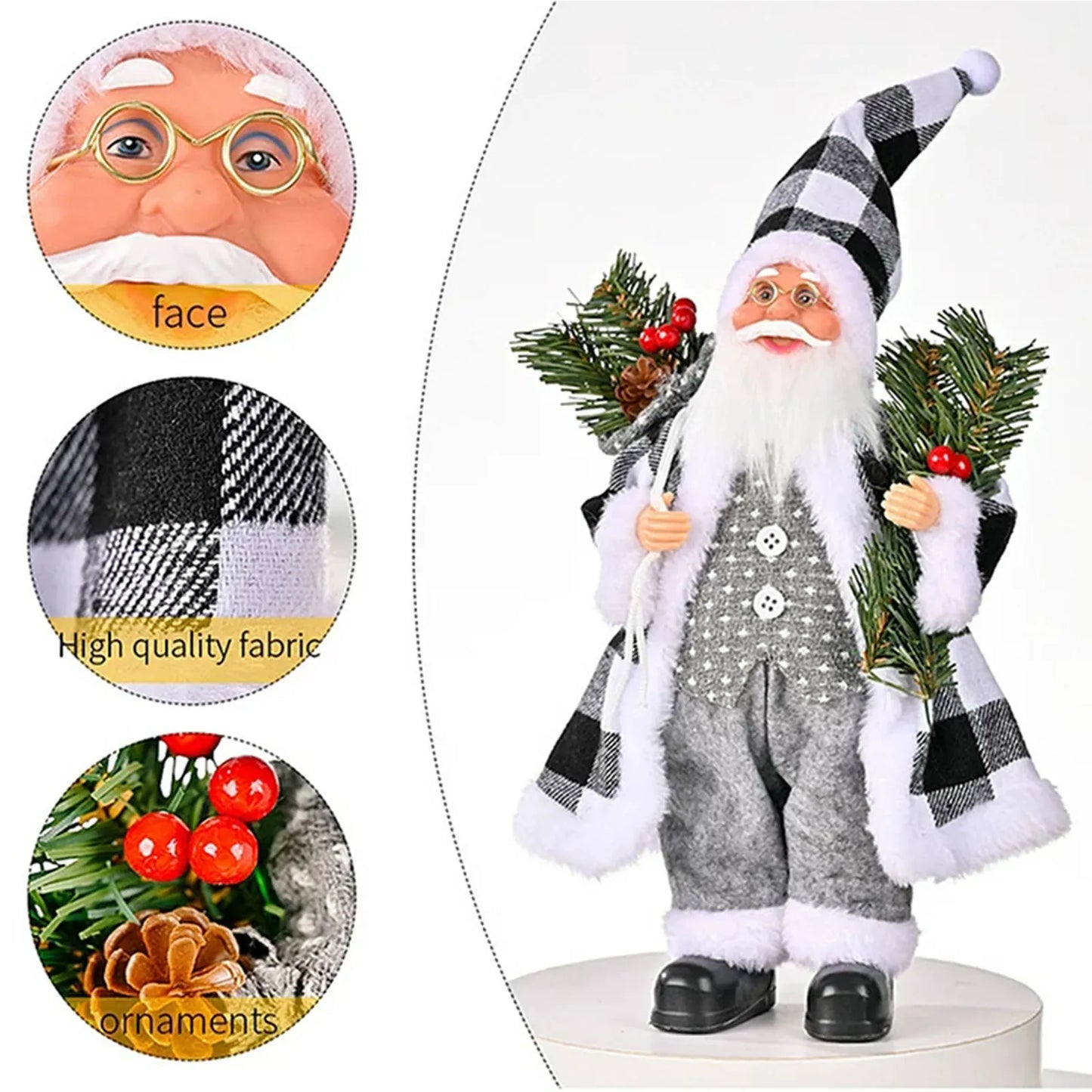 Merry & Bright Santa Doll – Festive Fun Décor