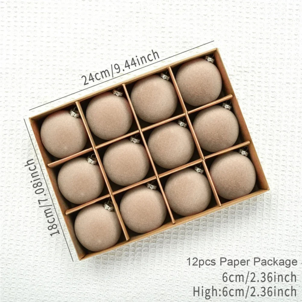 Velvet Christmas Bauble Set (12 pcs)
