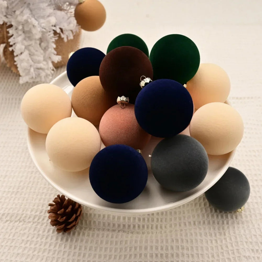 Velvet Christmas Bauble Set (12 pcs)
